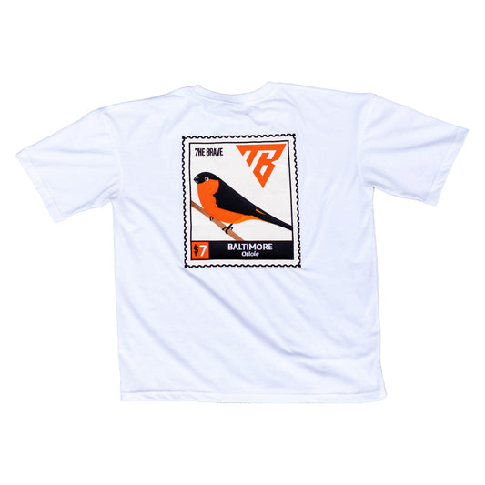 "STAMPED” Baltimore Oriole Oversized T-Shirt - White